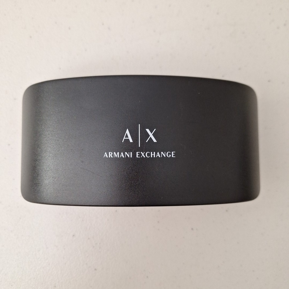 Armani Exchange Glasses Case Black Hardcase Fold Open